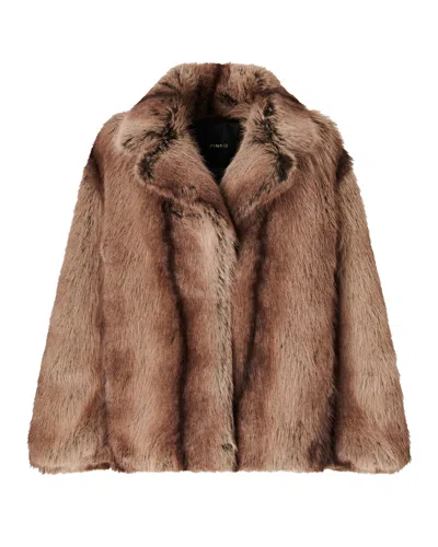 Pinko Oversized Caban Coat In Brown