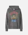 Pinko Motorbike Rider-print Oversized Hoodie In Grey-dark Seagull