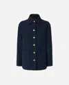 Pinko Oversized Patterned Tweed Jacket In Blue