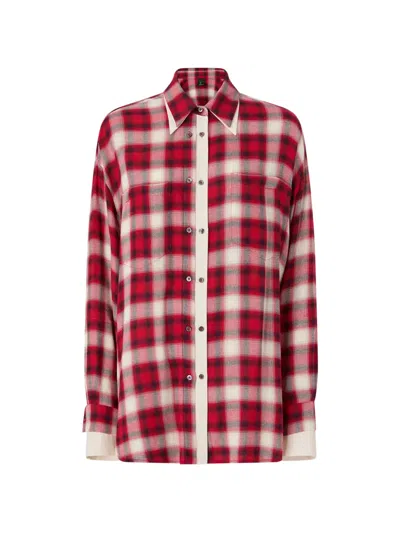 Pinko Oversized Shirt With Check Pattern In Multi