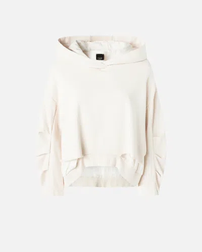 Pinko Oversized Sweatshirt With Twill Details In Pink-pearl Grey