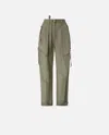 Pinko P-pants With Zip And Transparent Inserts In Verde Lichene