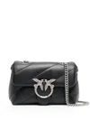 Pinko Padded Black Calf Leather Shoulder Bag