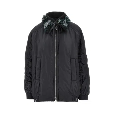 PINKO PADDED BLOUSON JACKET WITH EMBROIDERED COLLAR