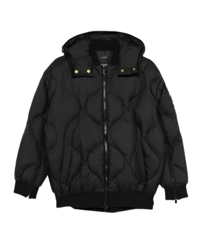 Pinko Padded Bomber Jacket With Hood In Black