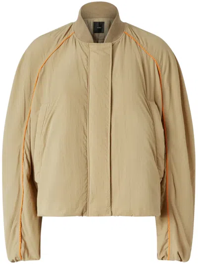 Pinko Wattierte Bomberjacke In Beige/arancione