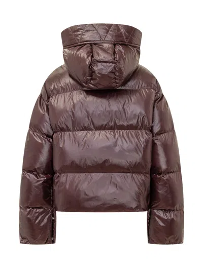 Pinko Padded Down Jacket In Bordeaux Scuro