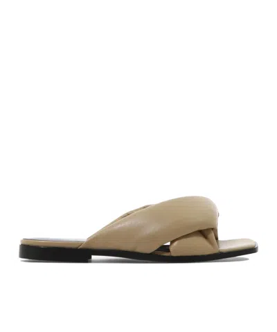 Pinko Padded Open-toe Sandals In Beige
