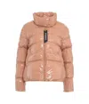 Pinko Padded Crystal Nylon Pea Jacket In Pink