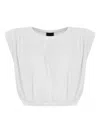Pinko Padded-shoulder Crop T-shirt In White