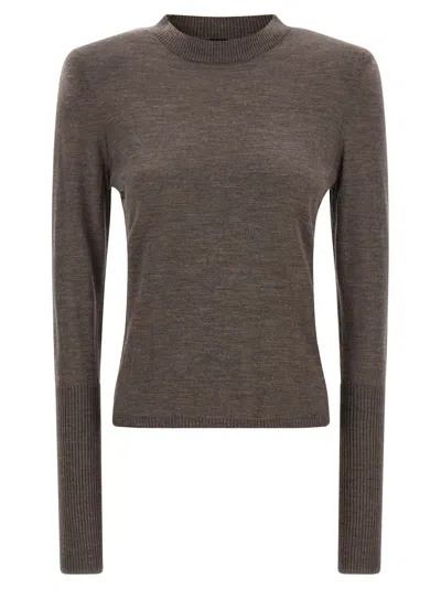 Pinko Sweater Featuring Padded Shoulders Long Sleeves In Brown