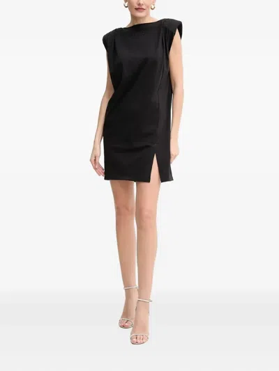 Pinko Padded-shoulder T-shirt Dress In Black