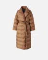 Pinko Taccuino Puffer Coat In Sienna Brown