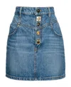 Pinko Padlock-detail Mini Denim Skirt In Blue