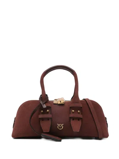Pinko Padlock Top-handles Tote Bag In Brown