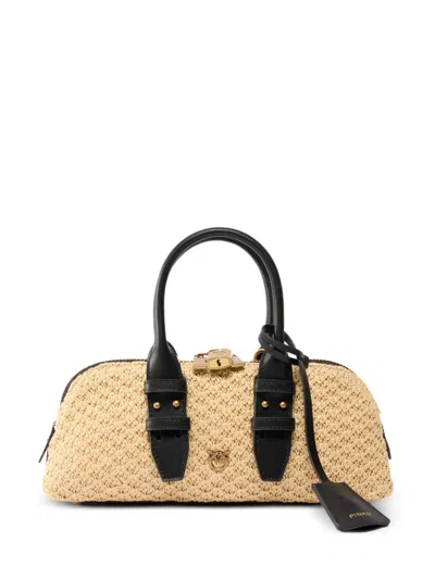 Pinko Padlock Tote Bag In Neutral