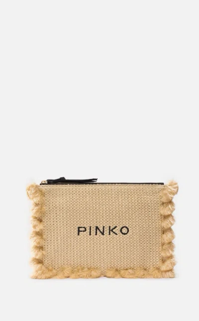 Pinko Flat Handle Rafia In Neutral
