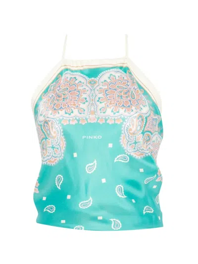 Pinko Paisley Head Scarf In Blue