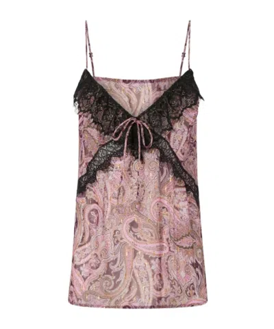 PINKO PINKO PAISLEY PRINTED LACE TOP