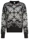 Pinko Paisley Pattern Cotton Sweatshirt In Black