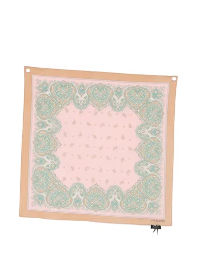 Pinko Paisley Patterned Scarf In Neutral