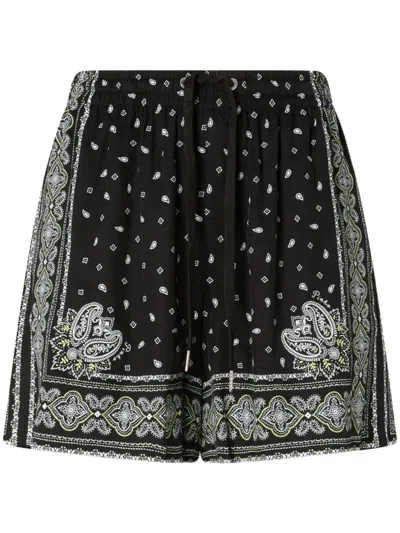 Pinko Paisley-print Shorts In Black
