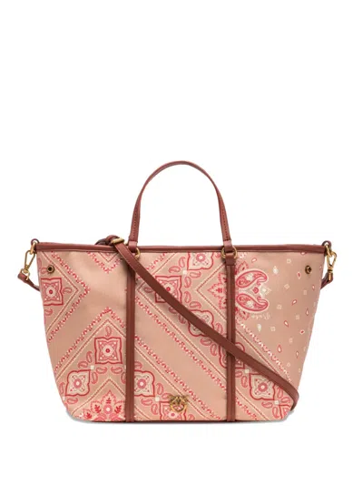 Pinko Paisley-print Tote Bag In Neutral