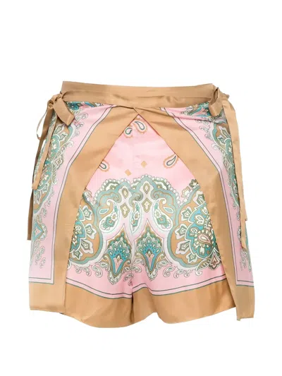 Pinko Paisley Tie-fastening Shorts In Multi