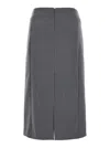 Pinko 'paladini' Grey Skirt With Slits In Tech Fabric Woman In Grey