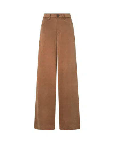 Pinko Palazzo Cupro-blend Wide-leg Pants In Brown