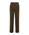 Pinko Green Pants With Belt Loops And Pleats In Green