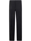 Pinko Wide-leg Stretch Cotton Trousers In Limousine Black