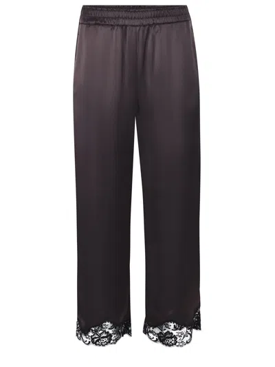 Pinko Palazzo Trousers  In Satin In Purple