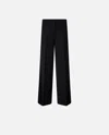 Pinko Special-occasion Wide-leg Cady Trousers In Limo Black