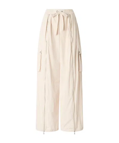 Pinko Palazzo Trousers With Zip And Cargo Pockets In Neutral