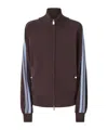 Pinko Burgundy Zip-up Jacket With Light Blue Stripes In Burgundy