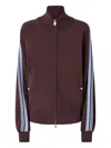 Pinko Burgundy Zip-up Jacket With Light Blue Stripes In Red