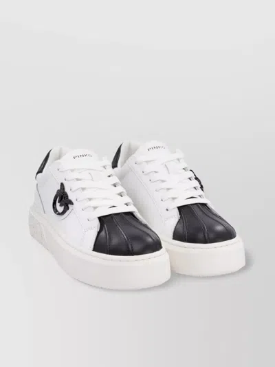 Pinko Panel Sneakers Slip-on Round Toe Rubber Sole In White