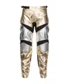 Pinko Panelled Metallic-finish Trousers In Multi