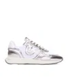 Pinko Low Top Sneakers Metallic Finish In White