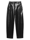 Pinko Leather-effect Trousers In Black