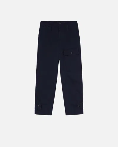 Pinko Cotton Cargo Trousers With Pockets In Total Eclipse Blue