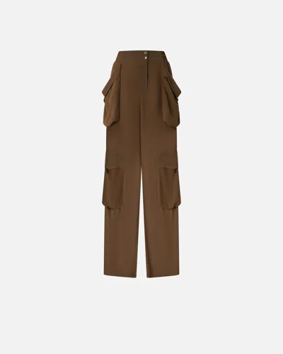 PINKO PANTALON CARGO EN CRÊPE GEORGETTE TRANSPARENT