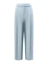 Pinko Montano Viscose Trousers With Pinces In Blue
