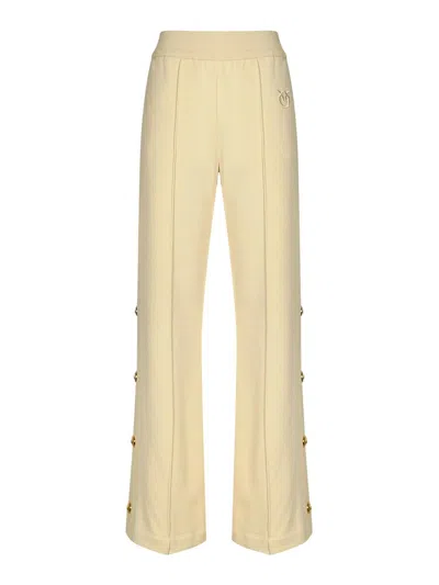 Pinko Pasticciato Trousers In Cotton Fleece In Neutral