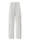Pinko High-waisted Wide-leg Pants With Zippered Pockets In Gray