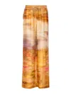 Pinko Pantalon Imprimé Ample Et Léger In Orange