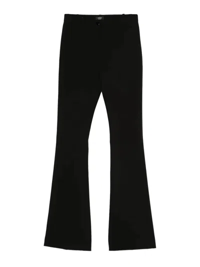 Pinko Tailored High-waisted Flared Trousers With Polished Button Detail In Black
