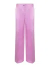 Pinko "parlami" Trousers Made Of Linen Blend. In Pink