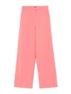 Pinko Wide-leg Trousers With Concealed Fastening In Pink